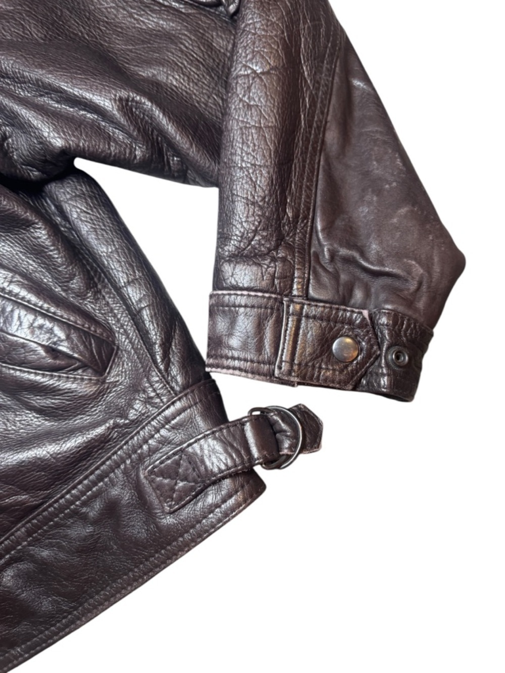 Vtg  American Eagle Outfitters Aviator Messageries Aeriennes Leather Jacket 40 - Picture 8 of 12